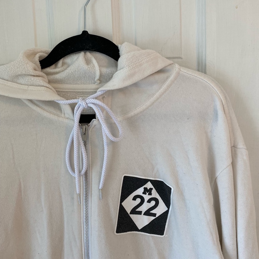 White M22 Zip-Up Hoodie